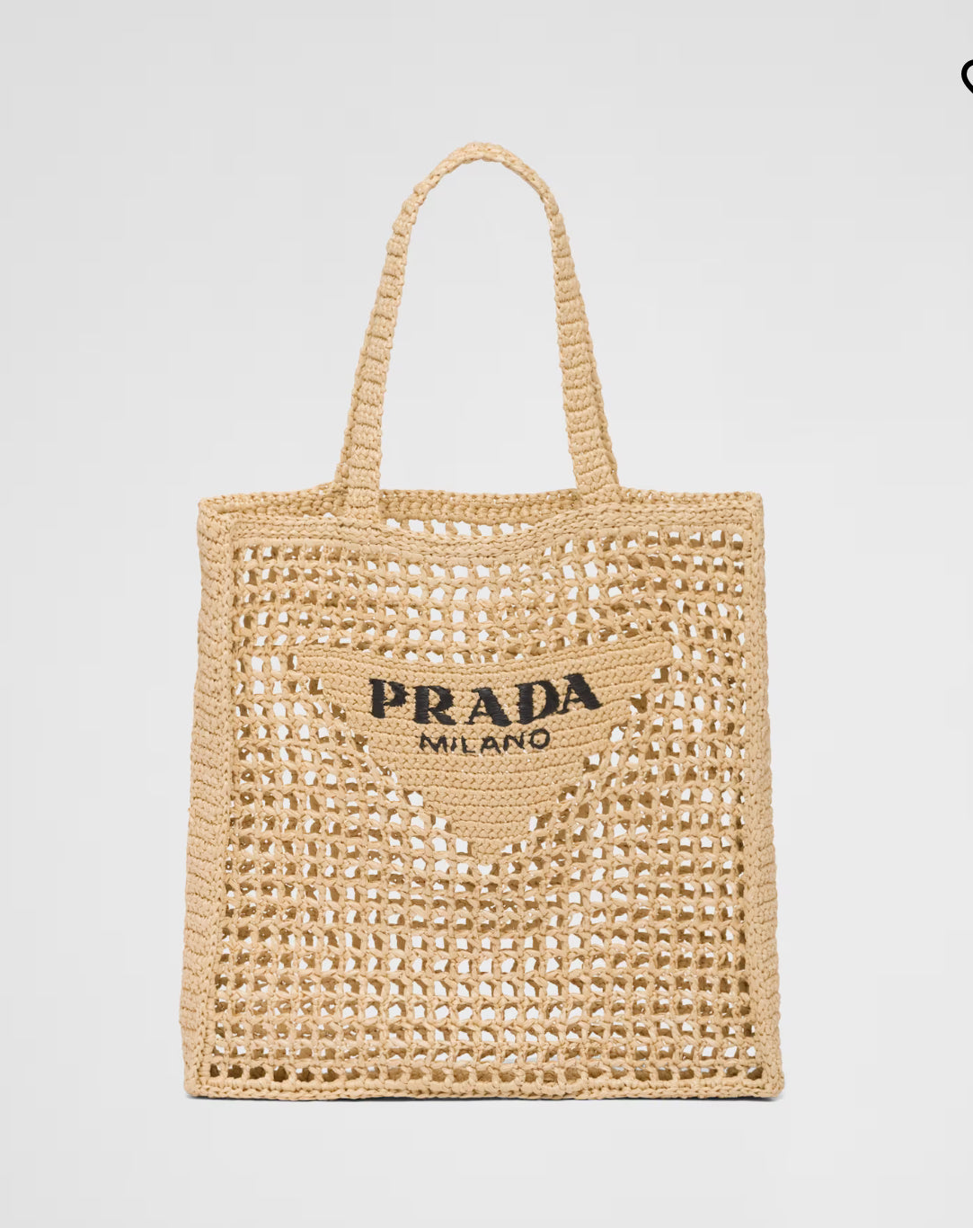 Crotchet tote bag in Natural