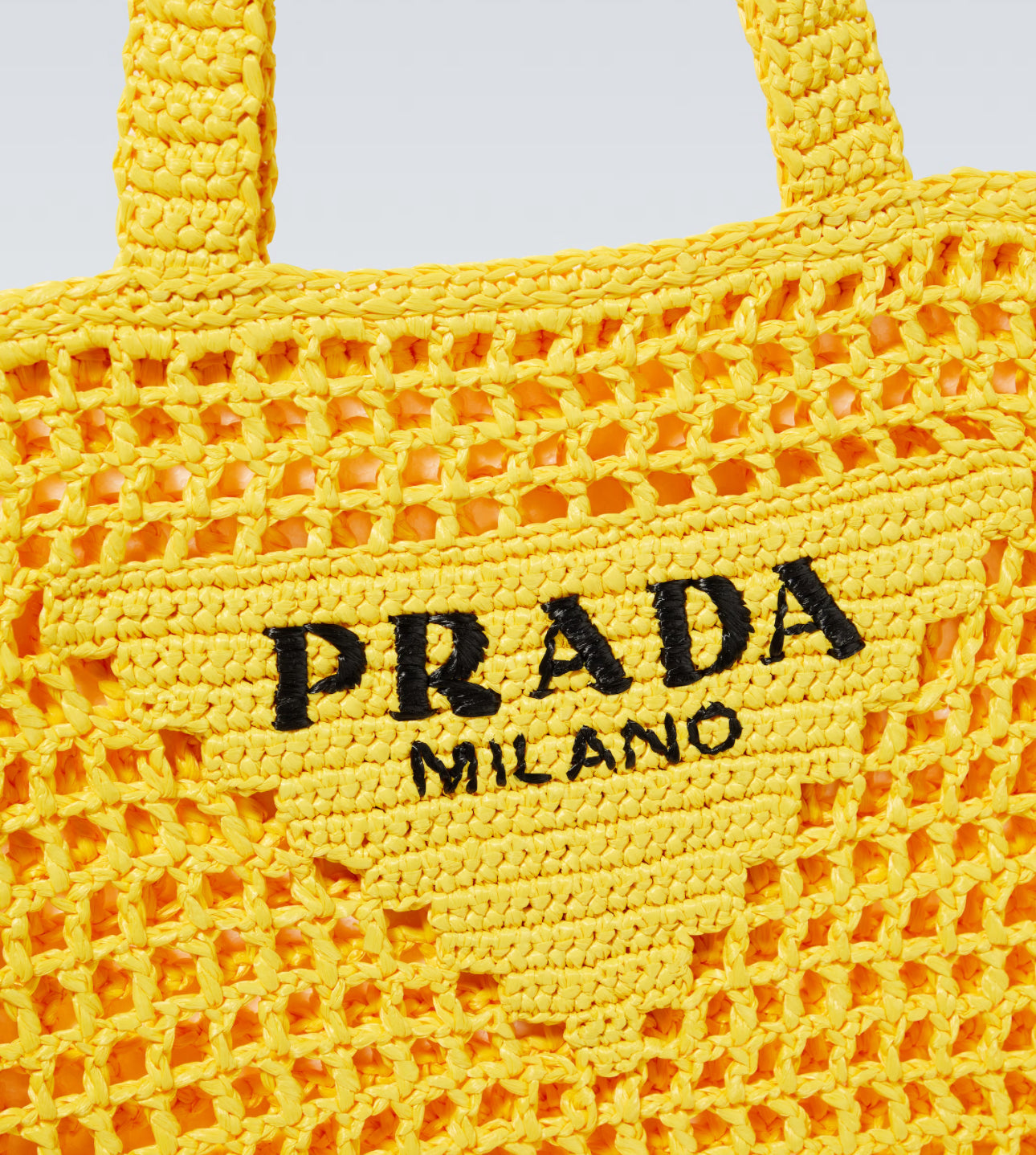 Crotchet tote bag in yellow