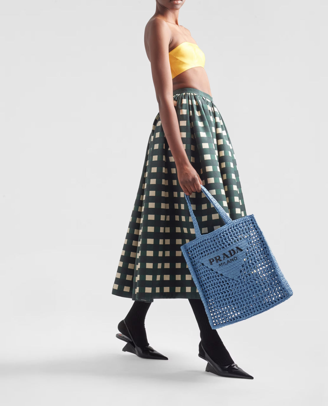 Crotchet tote bag in Blue