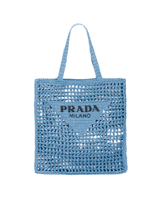 Crotchet tote bag in Blue