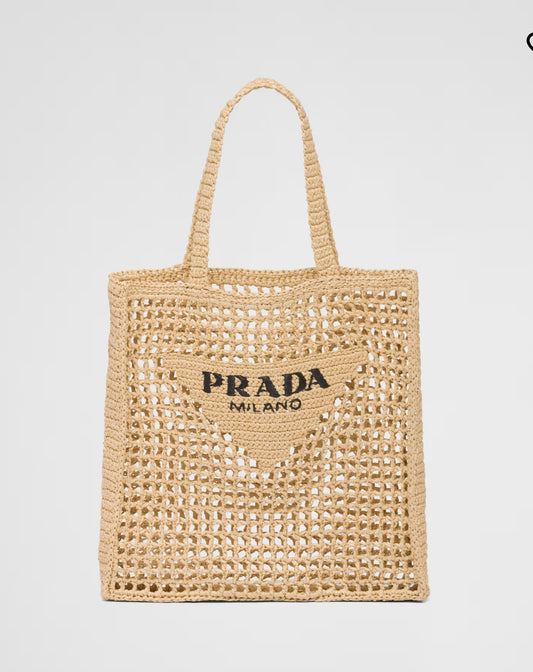 Crotchet tote bag in Natural