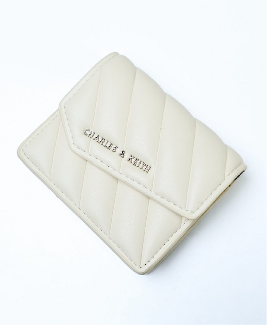 Beige mini wallet