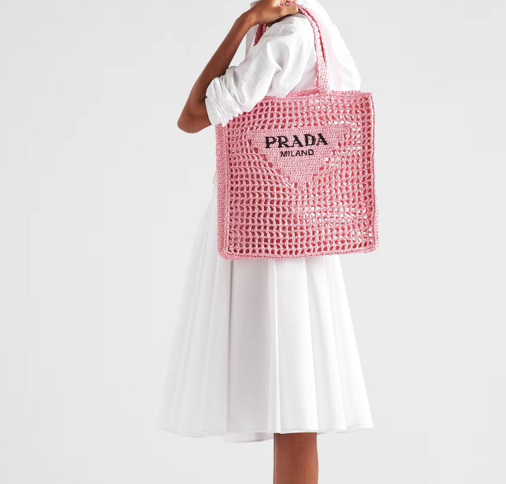 Crotchet tote bag in Pink
