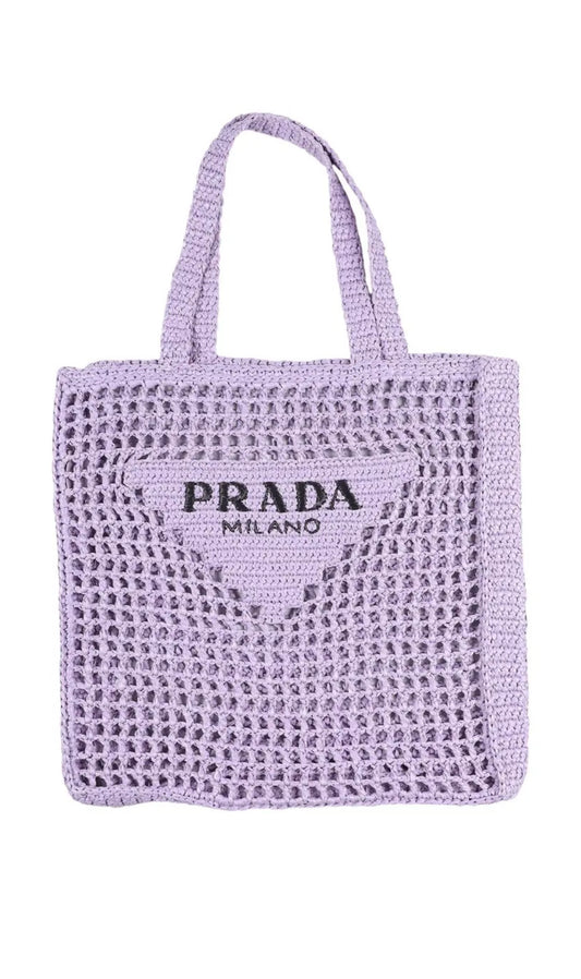 Crotchet tote bag in purple