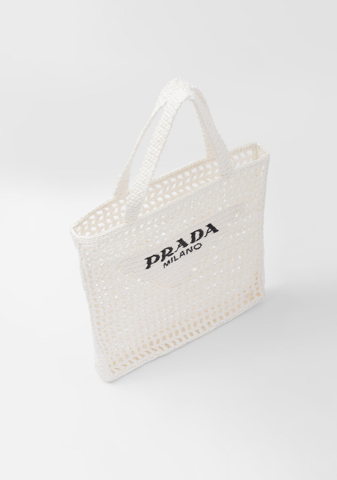 Crotchet tote bag in White