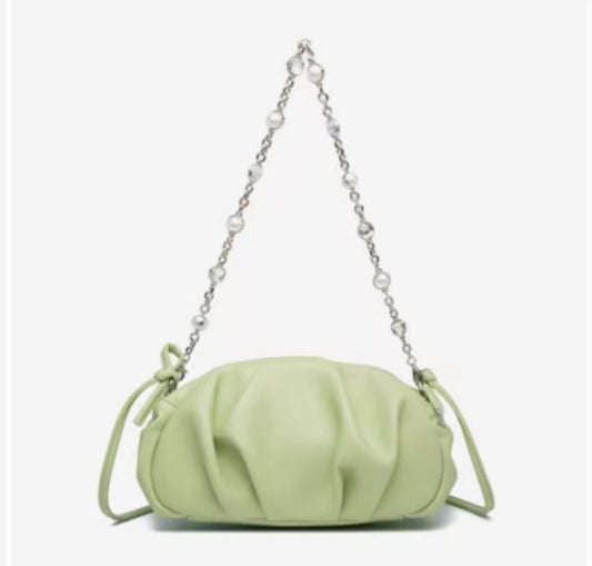 The Nova ruched shoulder bag in olive