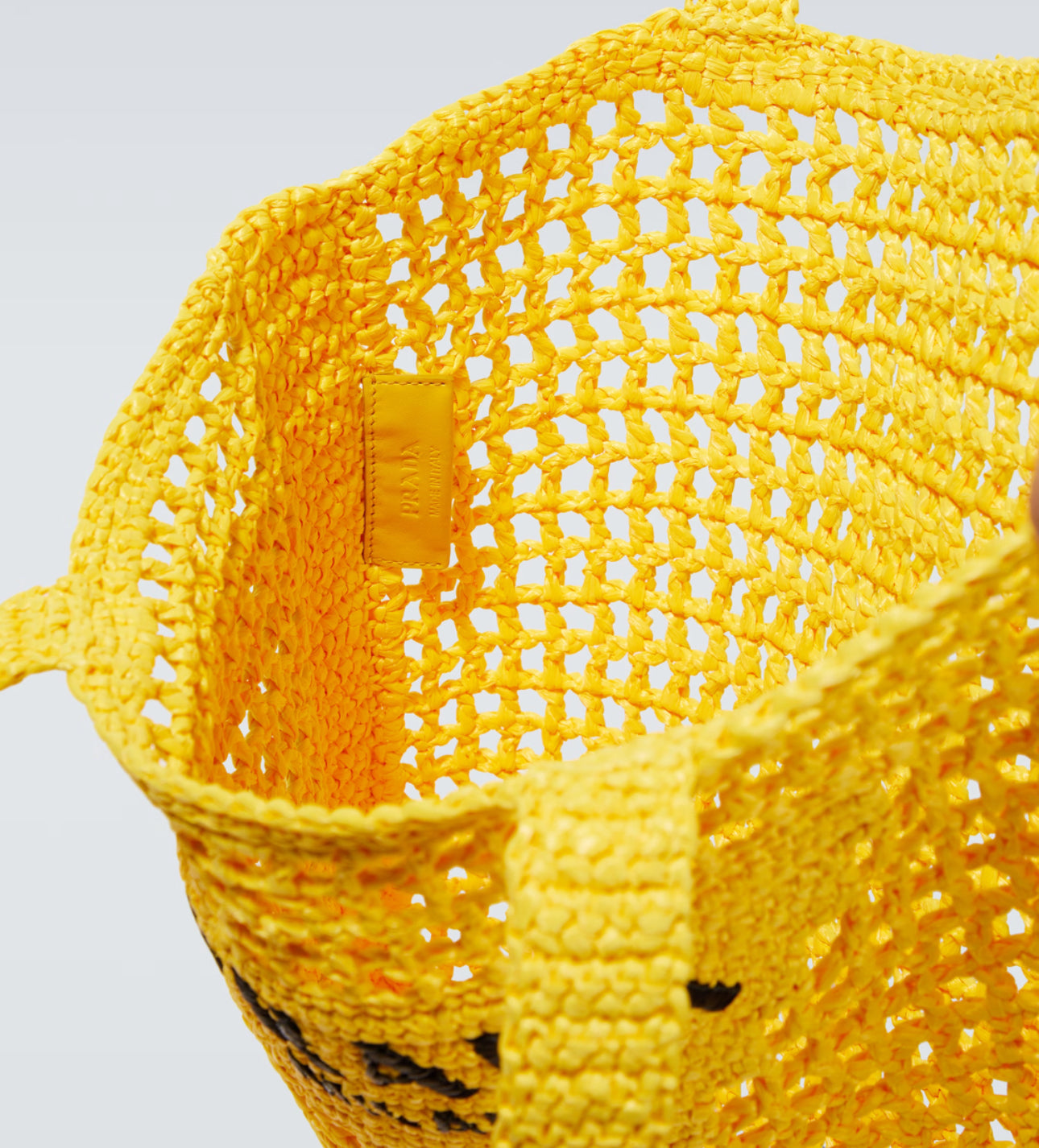 Crotchet tote bag in yellow