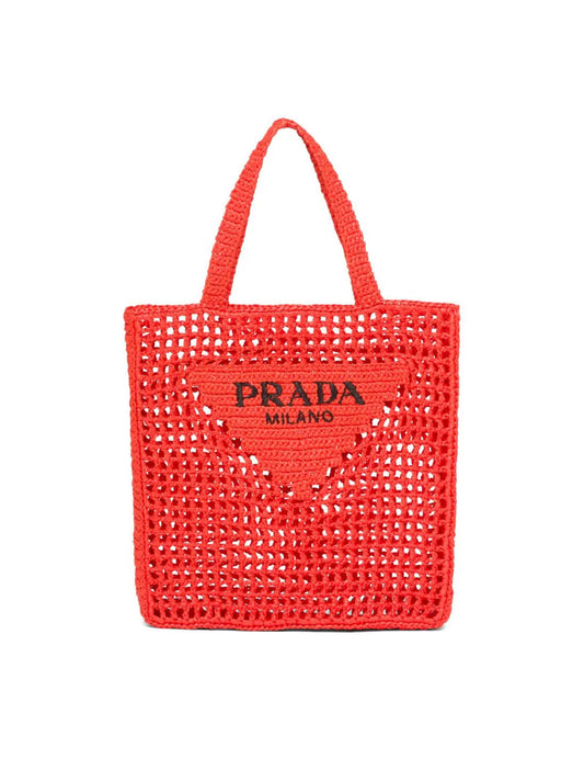 Crotchet tote bag in Red
