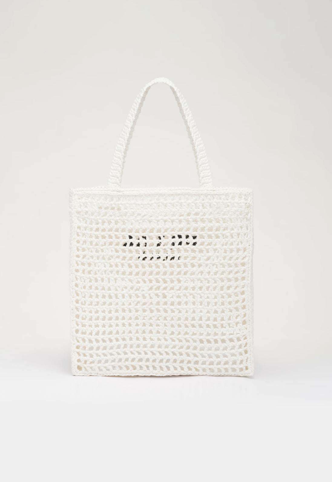 Crotchet tote bag in White