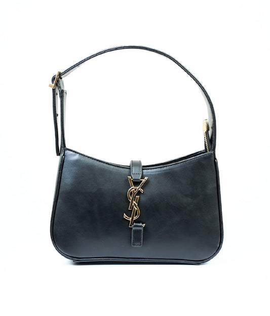 Black YSL bag with a touch of glold