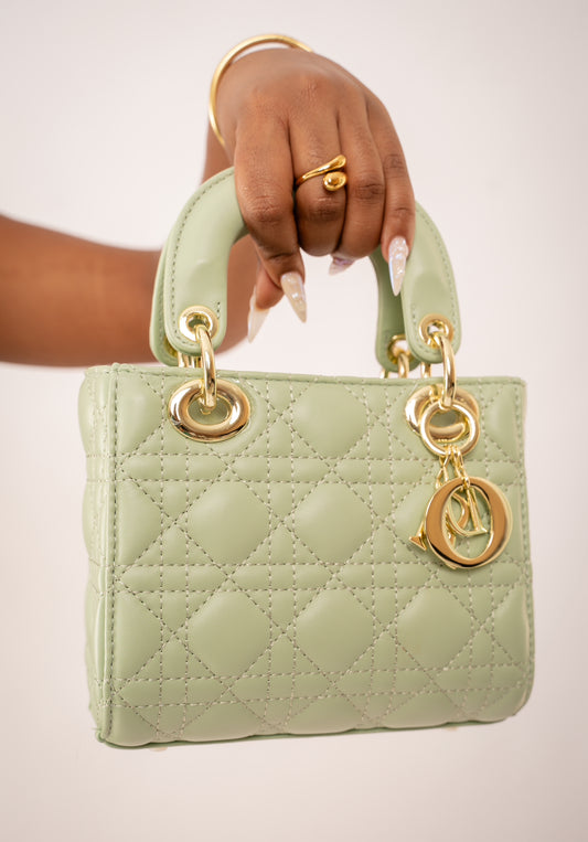 Green bag with Cannage stitching